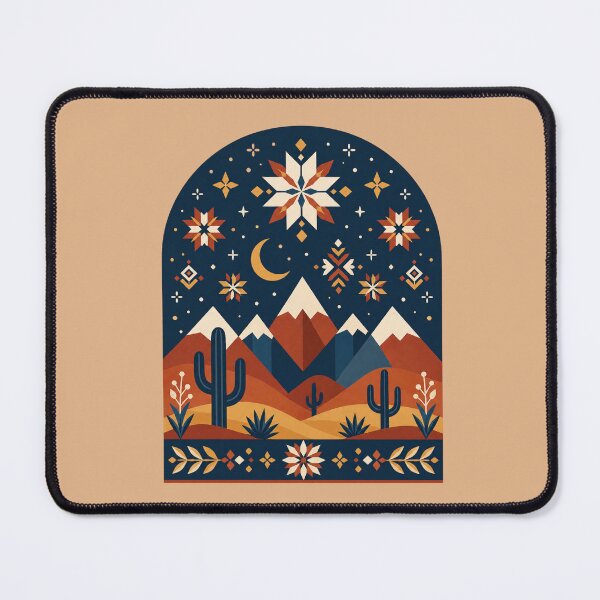 Item preview, Nordic Desert Night Illustration | Scandinavian Folk Art Southwest Winter Star Design designed and sold by SimplyJasper.