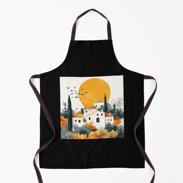 Item preview, Boho-Landscape Sunrise Over Spanish-Style Hacienda Art designed and sold by DEC02.