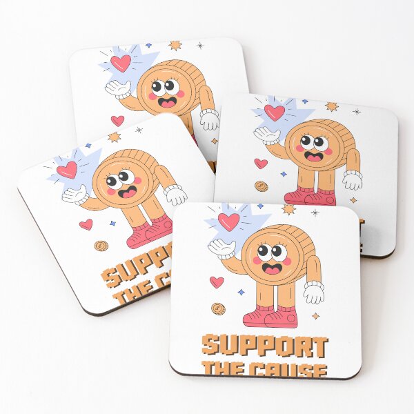Item preview, Support The Cause Cute Coin Character designed and sold by agmark.