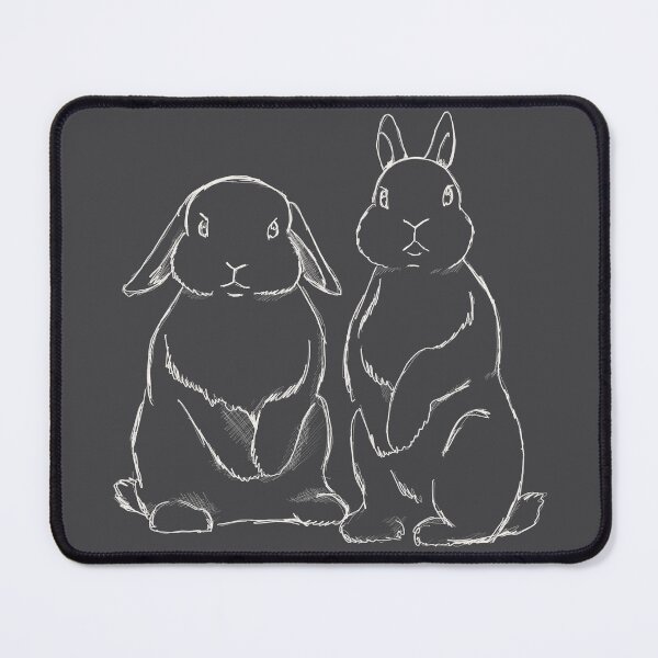 Item preview, Curious Periscope Bunnies White Pencil Sketch designed and sold by tayaan.