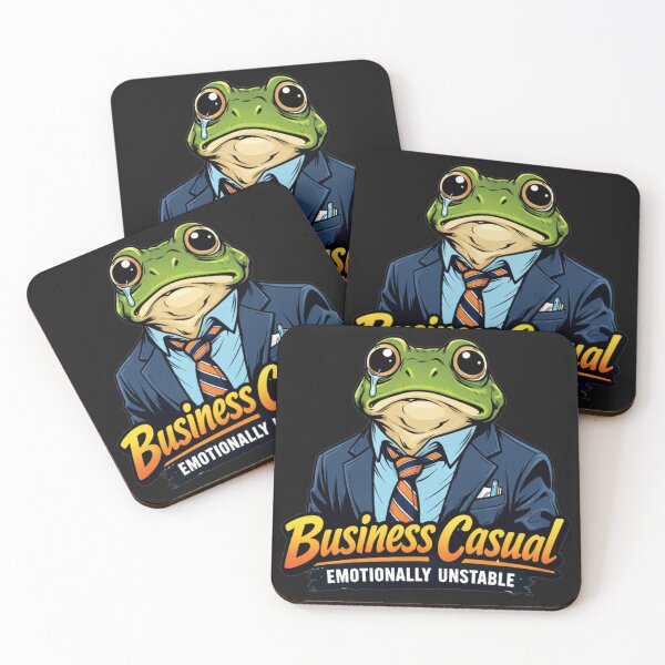 Item preview, Emotionally Unstable Frog Business Casual Office designed and sold by Tsugraf Designs.