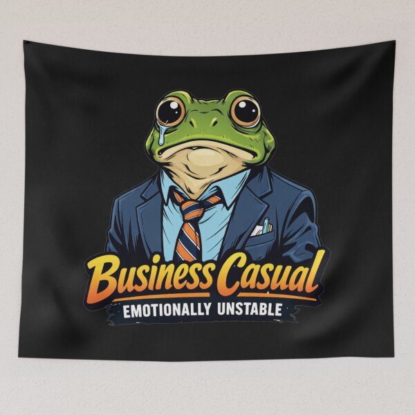 Item preview, Emotionally Unstable Frog Business Casual Office designed and sold by Tsugraf Designs.