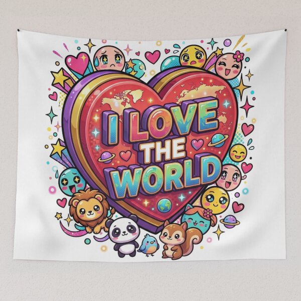 Item preview, I love the world. designed and sold by PP&RAINBOW SHOP.