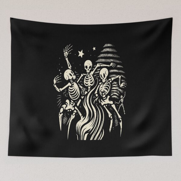 Item preview, Dancing Skeletons Cult Party Black Art designed and sold by RamyGallery.