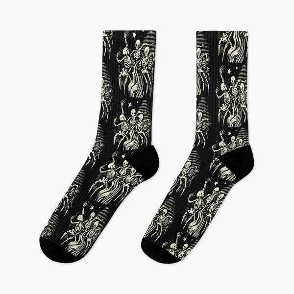 Item preview, Dancing Skeletons Cult Party Black Art designed and sold by RamyGallery.