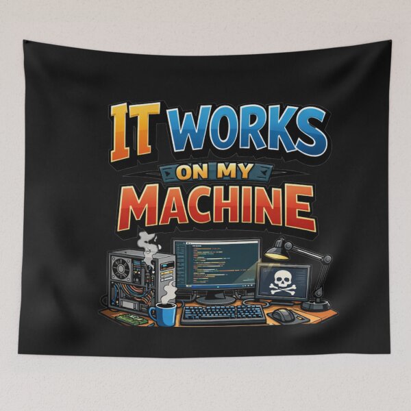 Aperçu de l'œuvre Ça fonctionne sur ma machine. Code du programmeur développeur. créée et vendue par Tsugraf Designs.