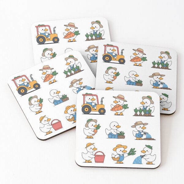 Item preview, Cute Minimalist Duck Farmer Sticker Set - Kawaii Duckling Gardening, Driving Tractor and Harvesting designed and sold by Picasfarmer.
