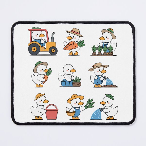 Item preview, Cute Minimalist Duck Farmer Sticker Set - Kawaii Duckling Gardening, Driving Tractor and Harvesting designed and sold by Picasfarmer.