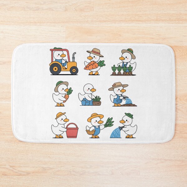 Item preview, Cute Minimalist Duck Farmer Sticker Set - Kawaii Duckling Gardening, Driving Tractor and Harvesting designed and sold by Picasfarmer.