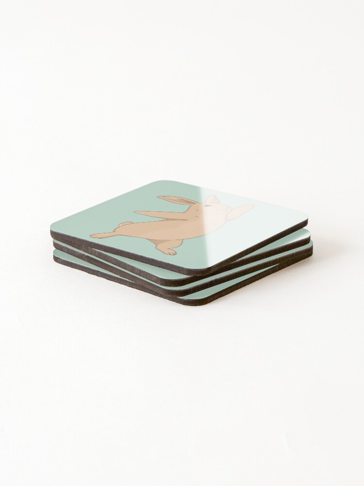 Thumbnail 4 of 5, Coasters (Set of 4), Dancing Mini Rex Rabbit designed and sold by tayaan.
