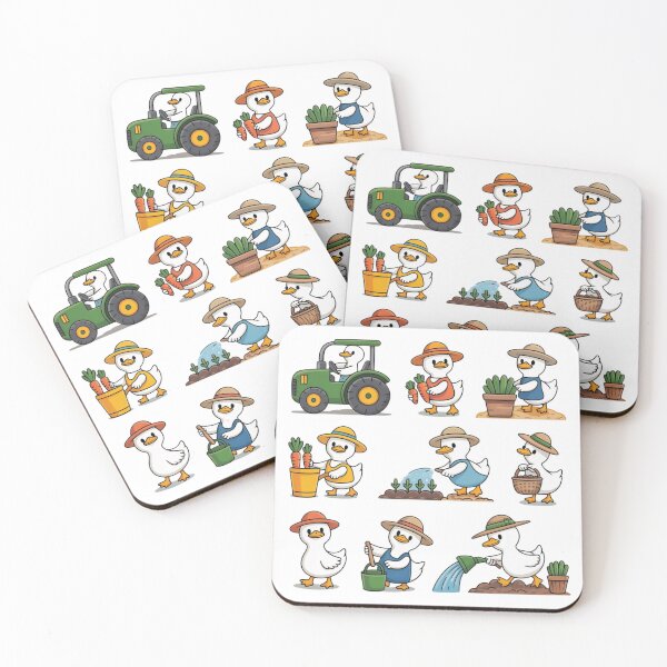 Item preview, Cute Duck Farmer Sticker Pack - Kawaii Duckling Gardening, Harvesting and Driving Tractor Cartoon Illustration designed and sold by Picasfarmer.