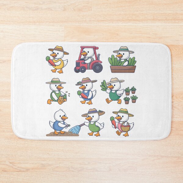 Item preview, Cute Kawaii Duck Farmer Sticker Sheet - Little Duckling Gardening, Driving Red Tractor & Harvesting Carrots designed and sold by Picasfarmer.