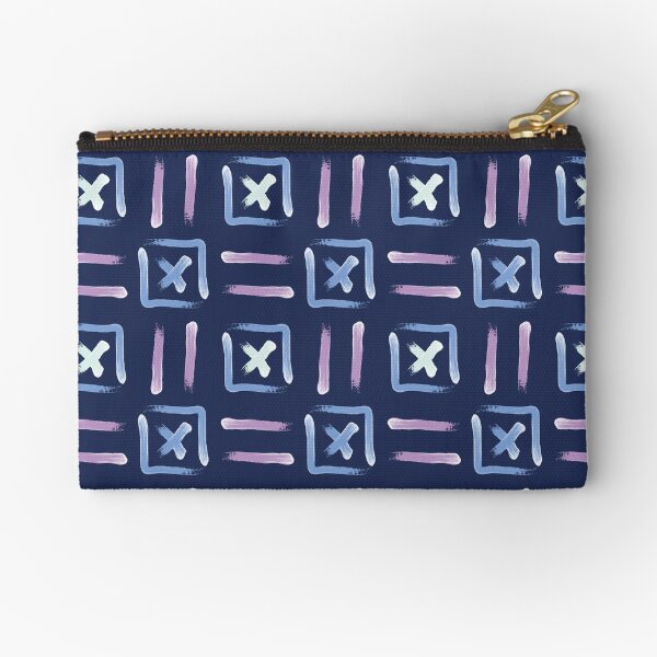 Shoreline X on Navy Zipper Pouch