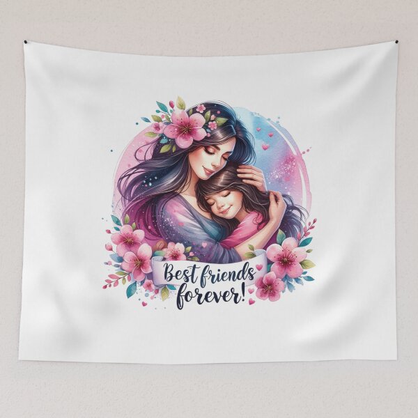 Item preview, Best Friends Forever Mother and Daughter Watercolor Floral Mother's Day designed and sold by lojadpop.