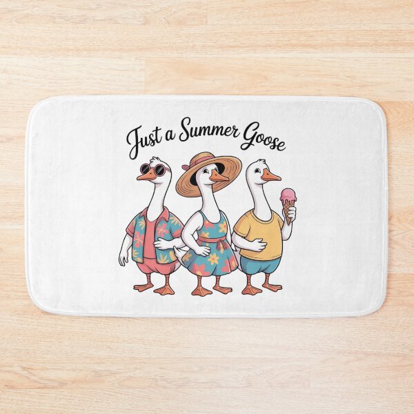 Item preview, Just a Summer Goose Trio - Funny Geese in Tropical Outfits and Sunglasses with Ice Cream designed and sold by Picasfarmer.