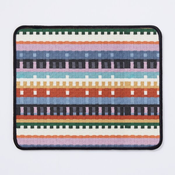 Artikelvorschau, Colorful Woven Stripe Pattern Rug Texture – Modern Geometric Textile Design entworfen und verkauft von Timegraf.