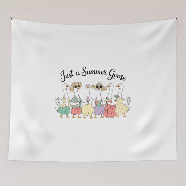 Item preview, Just a Summer Goose Squad - Funny Beach Party Geese in Tropical Outfits and Sun Hats designed and sold by Picasfarmer.