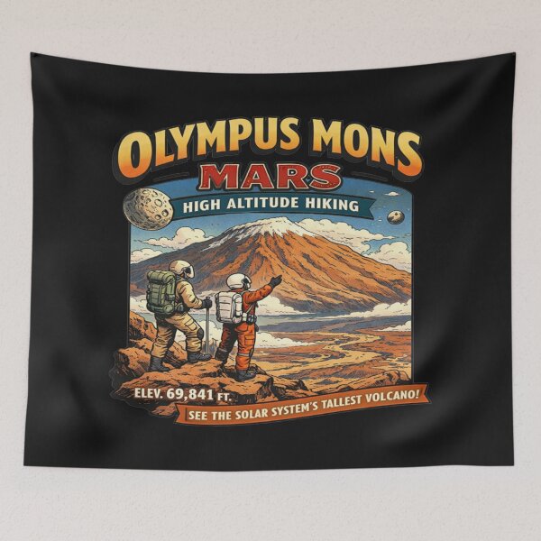 Item preview, Olympus Mons Mars High Altitude Hiking Retro designed and sold by Tsugraf Designs.