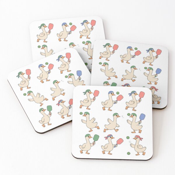 Item preview, Cute Pickleball Duck Sticker Set - Kawaii Duckling Playing Pickleball with Paddles and Balls designed and sold by Picasfarmer.