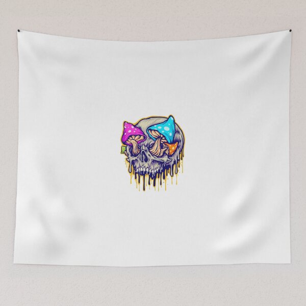 Item preview, Skull & Mushrooms Psychedelic Graphic designed and sold by MysticMarketWares.