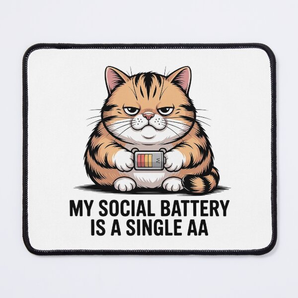 Item preview, Funny Introvert Cat Social Battery Low Cute Cat Design designed and sold by Cool-cat-art.
