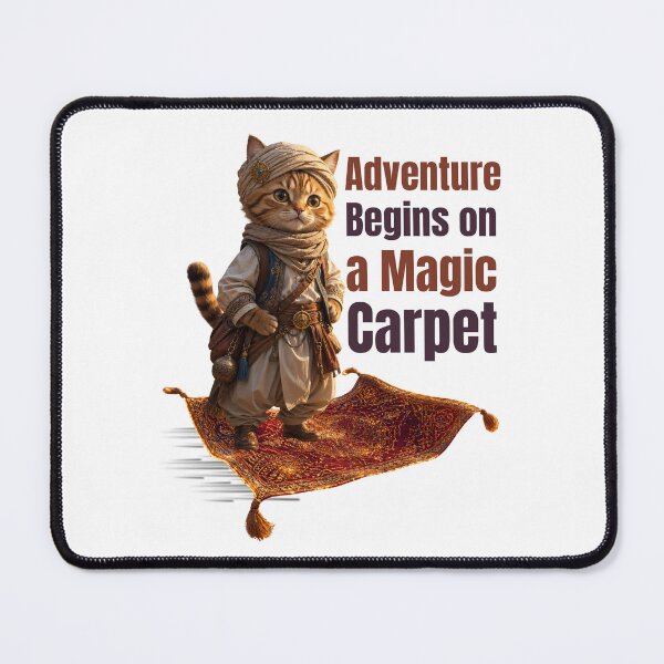 Item preview, Cute Explorer Cat on Magic Carpet – Fantasy Arabian Design designed and sold by M.Store.