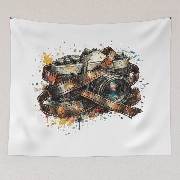 Item preview, Vintage Camera Film Strip Watercolor Art designed and sold by jgvisualarts.