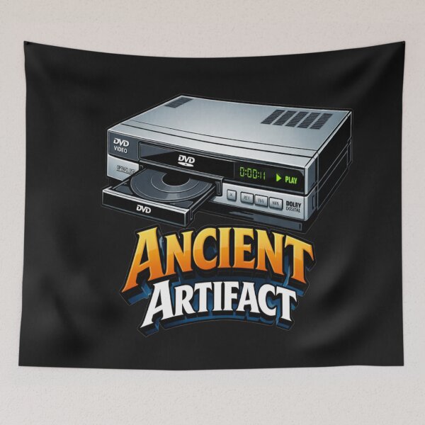 Item preview, Ancient Artifact Retro DVD Player Tech Humor designed and sold by Tsugraf Designs.