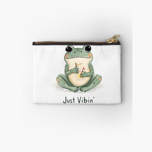Item preview, Just Vibin Frog – Cute Relaxed Frog Drinking Juice Design designed and sold by CoastalEmp.
