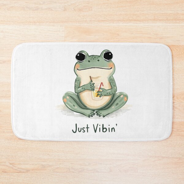 Item preview, Just Vibin Frog – Cute Relaxed Frog Drinking Juice Design designed and sold by CoastalEmp.