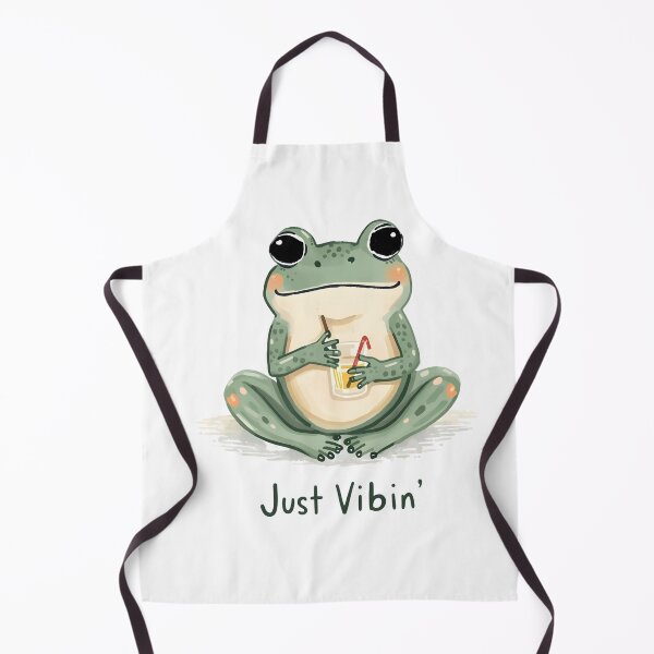 Item preview, Just Vibin Frog – Cute Relaxed Frog Drinking Juice Design designed and sold by CoastalEmp.