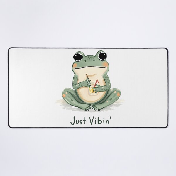 Item preview, Just Vibin Frog – Cute Relaxed Frog Drinking Juice Design designed and sold by CoastalEmp.