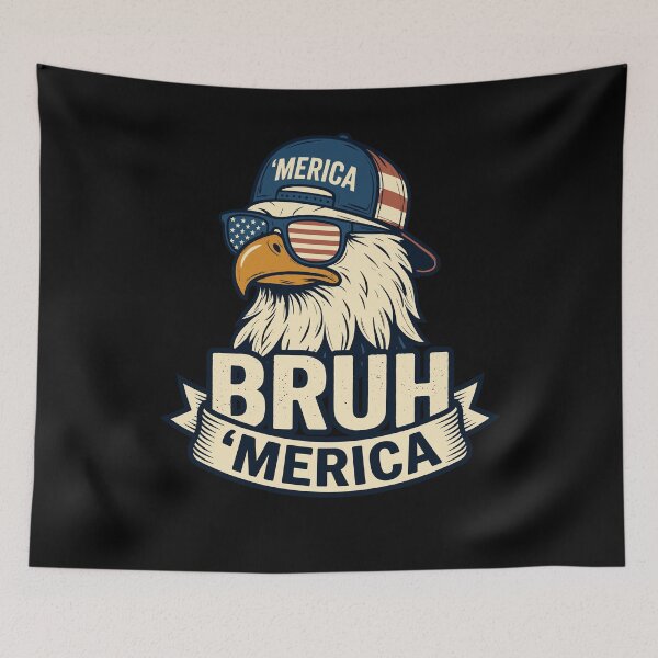 Aperçu de l'œuvre Aigle patriotique Bruh Merica Kids 4 juillet créée et vendue par KroghDs.
