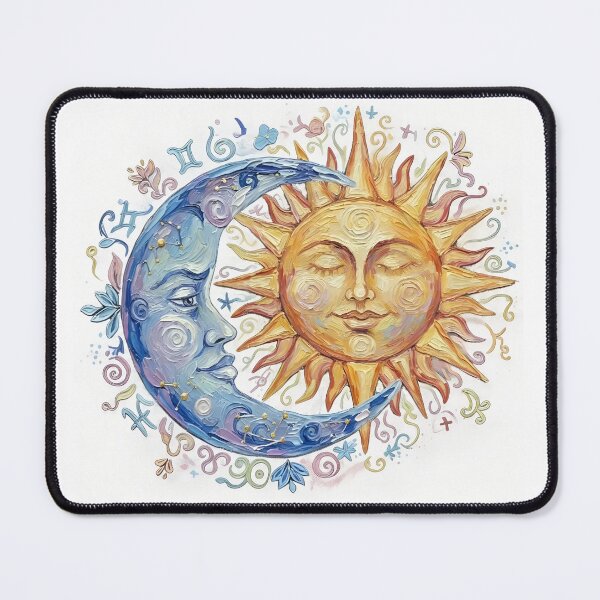 Item preview, Sun and Moon Colorful Palette Knife Art designed and sold by GymTanLaundry.