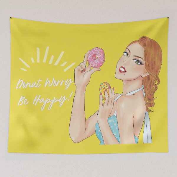 Item preview, Donut Worry, Be Happy designed and sold by IchicoChanShop.