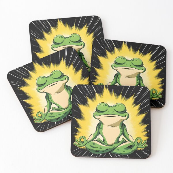 Item preview, Zen Frog Meditation Super Saiyan Glow Art designed and sold by RamyGallery.
