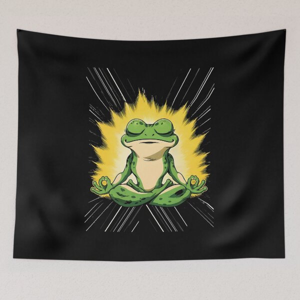 Item preview, Zen Frog Meditation Super Saiyan Glow Art designed and sold by RamyGallery.