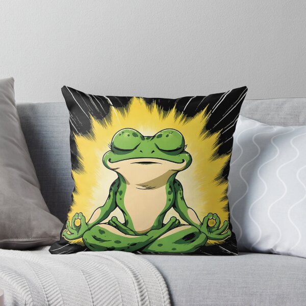 Item preview, Zen Frog Meditation Super Saiyan Glow Art designed and sold by RamyGallery.