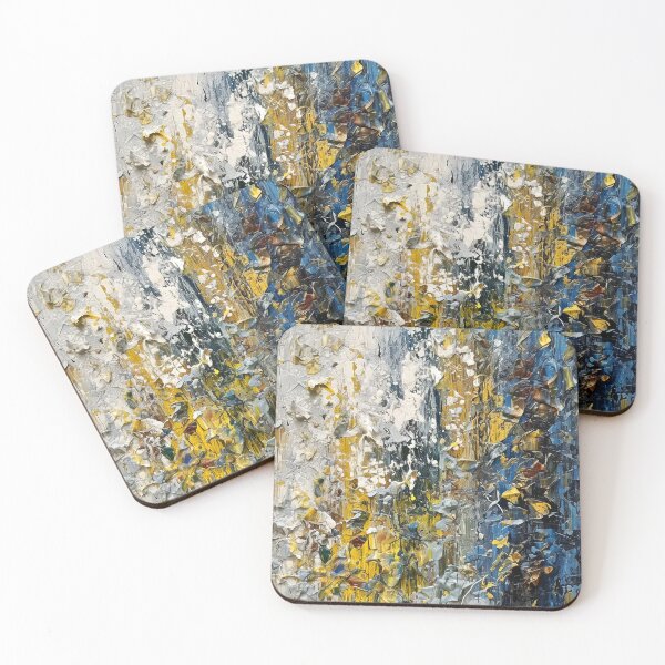 Item preview, Abstract Impressionist Blue, Golden, And Cream Digital Painting designed and sold by DEC02.