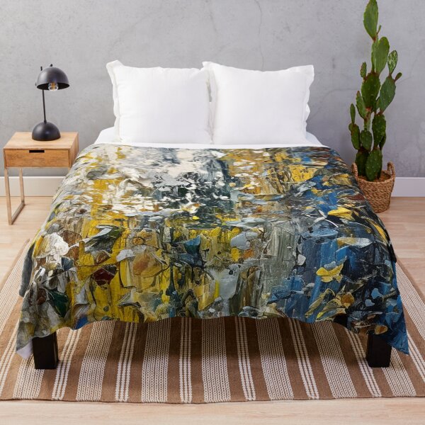 Item preview, Abstract Impressionist Blue, Golden, And Cream Digital Painting designed and sold by DEC02.