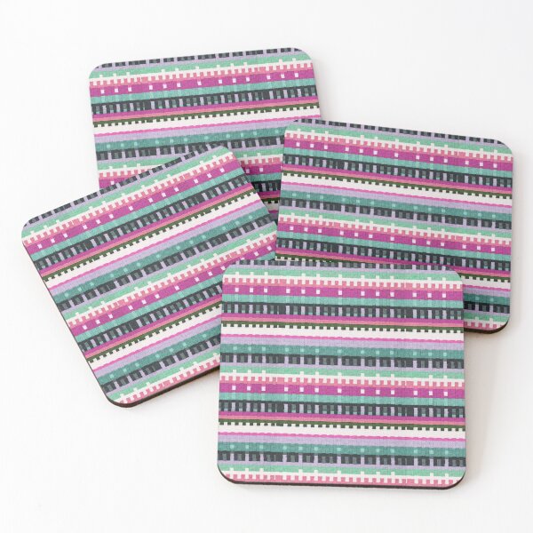 Artikelvorschau, Colorful Woven Stripe Pattern Rug Texture – Modern Geometric Textile Design entworfen und verkauft von Timegraf.