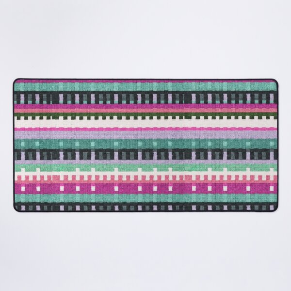 Artikelvorschau, Colorful Woven Stripe Pattern Rug Texture – Modern Geometric Textile Design entworfen und verkauft von Timegraf.