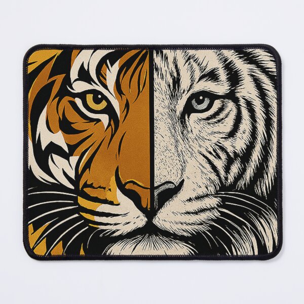 Item preview, Dual Nature Tiger Graphic Fierce Wild Animal Tee designed and sold by Negisandeep studio.