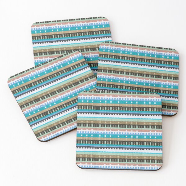 Artikelvorschau, Colorful Woven Stripe Pattern Rug Texture – Modern Geometric Textile Design entworfen und verkauft von Timegraf.