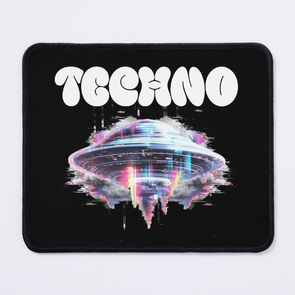Item preview, TECHNO  - Ufo Tech Glitch (White) designed and sold by Discothreadz.