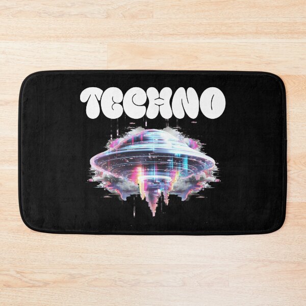 Item preview, TECHNO  - Ufo Tech Glitch (White) designed and sold by Discothreadz.