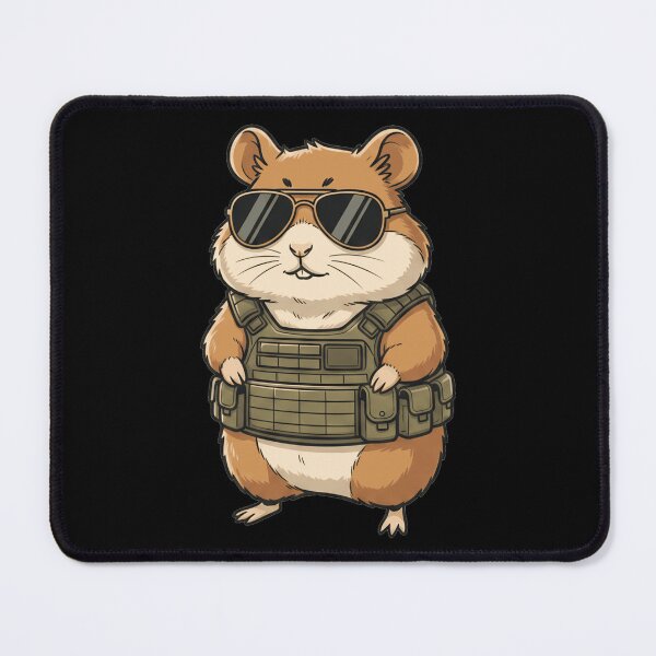 Item preview, Tactical Hamster wearing Military Vest and Sunglasses designed and sold by k3rstman1.