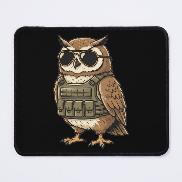 Item preview, Tactical Owl Wearing Aviator Sunglasses Military Vest designed and sold by k3rstman1.