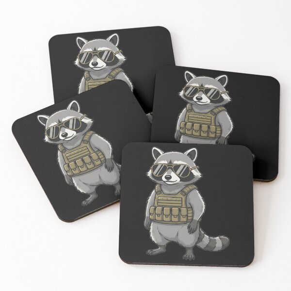 Item preview, Tactical Raccoon with Sunglasses and Vest designed and sold by k3rstman1.