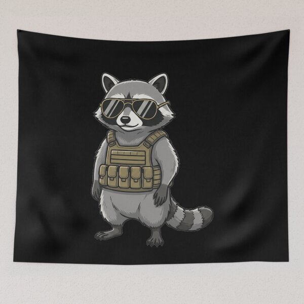 Item preview, Tactical Raccoon with Sunglasses and Vest designed and sold by k3rstman1.